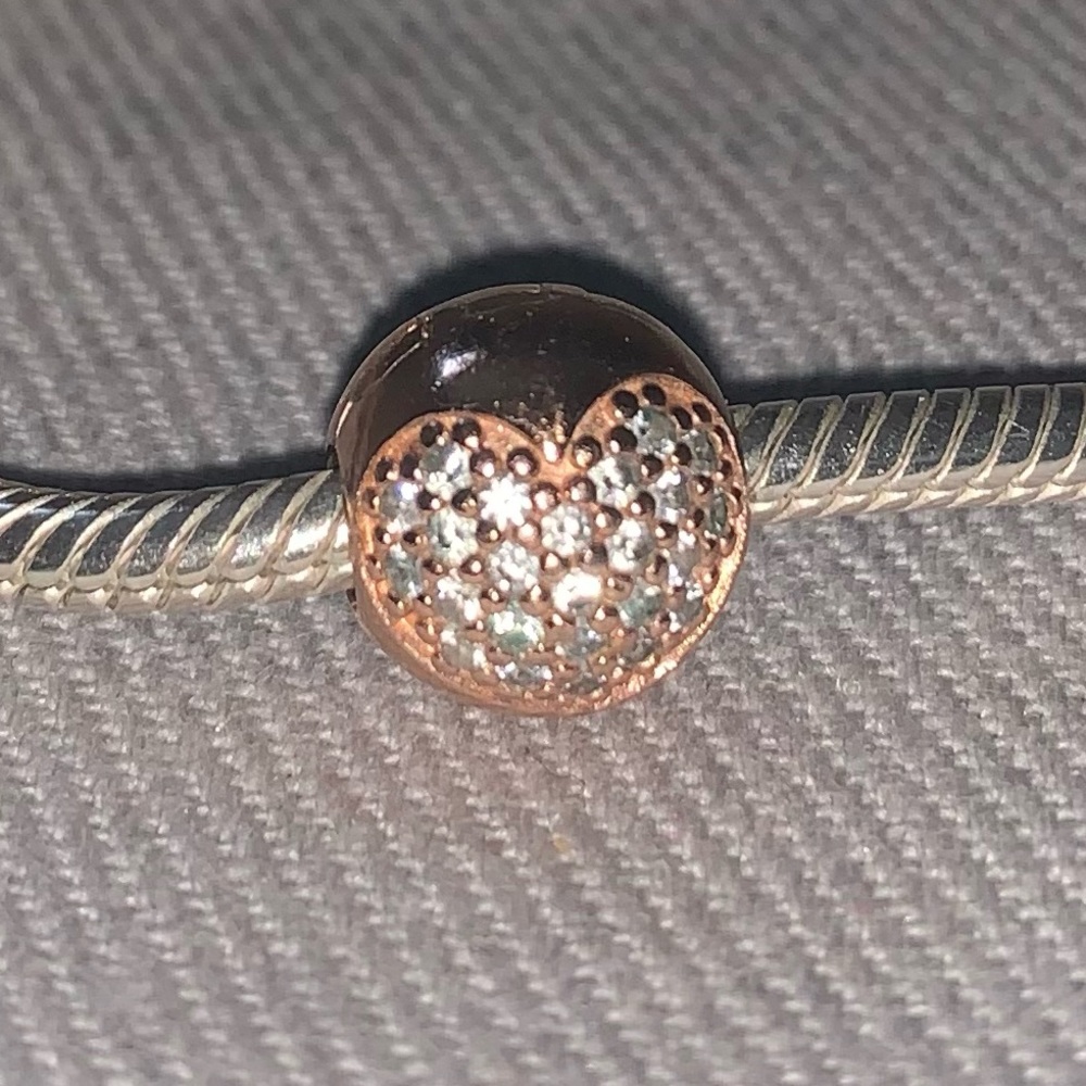 Pandora heart pave clip in rose gold